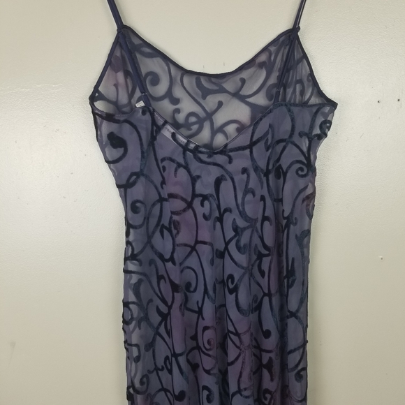 VINTAGE VICTORIA’S SECRET Ombré Y2K Mesh See Through Slip Dress Lingerie Velvet - Picture 12 of 13